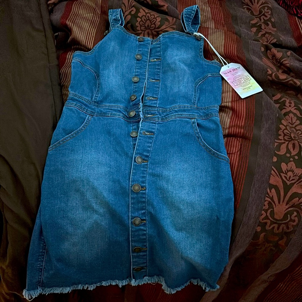 Jean dress button new